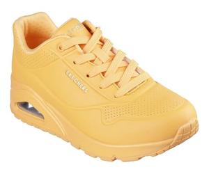 Skechers Boy's Uno Stand on Air Sneaker, Orange Evening Red in Zigzag Pattern Sunset Chevron, 40 EU