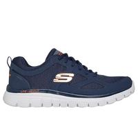 Skechers Burns Agoura Baskets de course en matériau synthétique pour homme, Bleu marine/orange., 41 EU