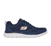 SKECHERS BURNS- AGOURA NAVY ORANGE SCARPE JOGGING DA UOMO memory foam ginnastica