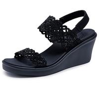 Skechers Cali Women's Rumble on-Sassy DayZ Sandales compensées, Noir , 39 EU