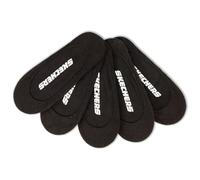 Skechers Chaussettes femme non Terry Solid Liner, taille M, douces et rembourrées, pointe et talon renforcés, design noir, coupe antidérapante