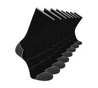 Skechers 8-Pack Work Collection Crew Socks, Extended Cushion & Mesh Ventilation Chaussettes, Noir, 10-13 Homme