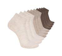Skechers 10-Pack Half Terry Classic Quarter Crew Socks, Comfort-fit & Cushioned Footbed Chaussettes, Crème Irlandaise/gâteau Chocolat, 43-47 Hommes