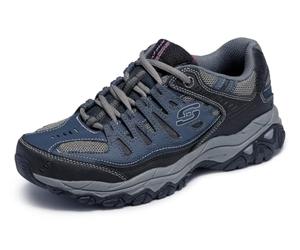 Skechers Chaussons After Burn M.fit pour Homme, Bleu Marine, 42 EU X-Large