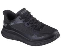 Skechers Chaussures à Enfiler Mains Libres pour Femme : Bobs Squad 4 - Staple LookSneaker, Maille filetée Noire, 39 EU