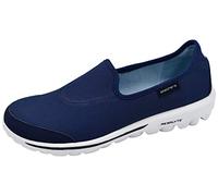 Skechers Chaussures de Marche Go Walk Original Slip-on pour Femme, Bleu Marine/Blanc, 40 EU