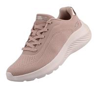 Skechers Chaussures de sport, lacets, baskets, grille, semelle blanche en caoutchouc, calée, ajourée, tissu pour femme, TPE, 37 EU