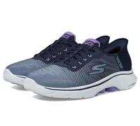 Skechers Chaussures Go Walk 7 pour Femme, Bordure Textile Bleu Marine, 38.5 EU