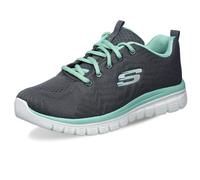 Skechers Baskets Femme Graceful-Get Connected – Mesh anthracite, garniture verte – 40 EU