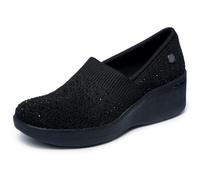 Skechers Chaussures Martha Stewart Pier Lite Reflexion pour Femme, Noir, 39 EU
