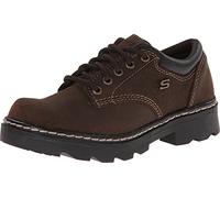 Skechers Chaussures Oxford Parties-Mate pour Femme, Cuir suédé Chocolat, 38.5 EU