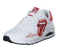 Skechers UNO Rolling Stones 183102 Baskets pour homme Blanc, Blanc et rouge, 44 EU
