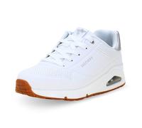 Skechers Uno Lite, Baskets Femme, Blanc et argenté., 37 EU