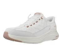 Skechers Baskets Contour Foam Golden Hour Femme Cuir Duraleather blanc bordure or rose 36 EU