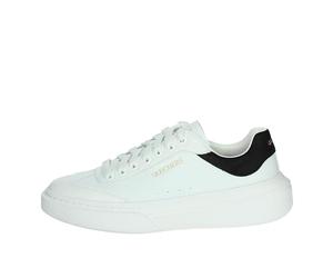Skechers Cordova Classic Best Behavior pour Femme, Bordure Noire en Daim Duraleather Blanc, 44 EU