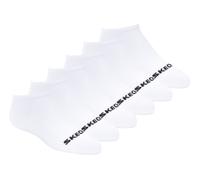 Skechers Cotton No-Show Chaussettes - 6 Pack en Blanc, Pointure Petit