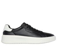 Skechers Homme Baskets Court Break Suit, Black Duraleather White Heel Trim, 39.5 EU