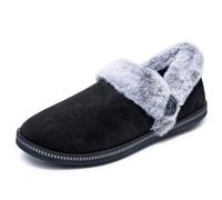 Skechers Chausson Cozy Campfire Femme – Microfibre noire, fausse fourrure – 38,5 EU