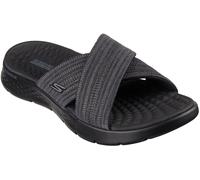 Skechers Crossband Slide W Memory Foam Strap Flip Flops Womens Noir 4 (37) Female