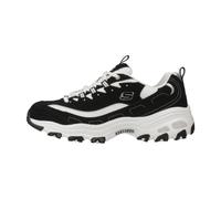 Skechers Baskets D'lites Biggest Fan Noir Trubuck Mesh Blanc liseré argenté 38 EU Femme