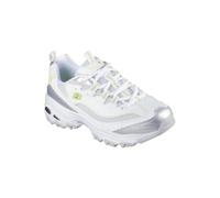 Skechers D´Lites Chromatic 150246 WSLM Baskets à plateforme pour femme, Blanc/argenté/citron vert, 42 EU