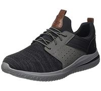 Skechers Delson 3.0 Cicada Baskets pour homme, noir/gris, 12 Wide