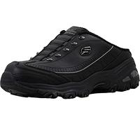 Skechers - D'Lites - Baskets de sport à enfiler pour femme, de style sabot, noir/noir, 9.5 Wide