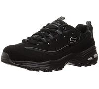 Skechers Femme D'lites Biggest Fan Baskets Tendance, Black Trubuck Mesh Trim, 40 EU