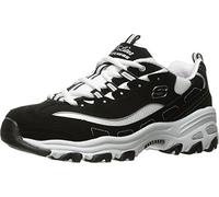 Skechers D'Lites Biggest Fan Baskets Femme, Black Trubuck White Mesh Silver Trim, 37 EU Large