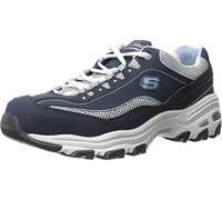 Skechers D'Lites Biggest Fan Baskets Femme, Bleu Marine Blanc, 40 EU Large
