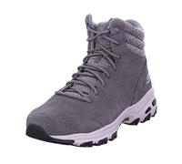 Skechers D'lites - Chill Flurry, Bottes Classiques femme - Gris (Charcoal Suede/Knit Ccl) , 36 EU