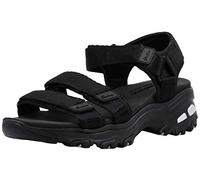 Skechers D'Lites-Fresh Catch Sandales compensées pour femme, noir/noir, 40 EU