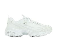 Skechers Baskets femme D'Lites Fresh Start, cuir/mesh blanc, garniture argentée, 36 EU
