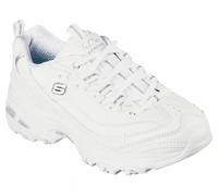 Skechers Baskets basses D'Lites Fresh Start – Cuir/Mesh blanc, finitions argentées – 42