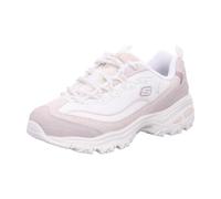 Skechers D'Lites Fresh Start Schnür-Sneaker für Damen mit Memoryschaum Modischer Schuh Schwarz/Weiß EU, Daim Naturel Duraleather Bordure argentée, 37 EU