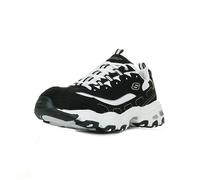 Skechers Homme D'Lites Baskets, Black Trubuck/White Mesh/Silver Trim, 44 EU