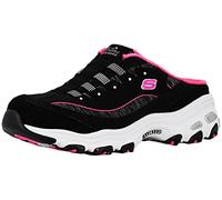 Skechers D'Lites Mules à Enfiler pour Femme, Noir/Rose Vif, Pointure 11