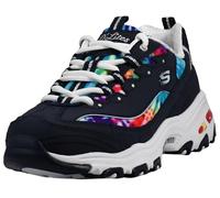 Skechers D'Lites Summer Fiesta Baskets pour femme, Bleu marine/multicolore, 40 EU