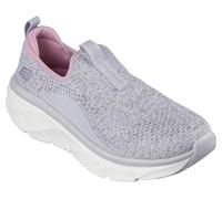 Skechers D'LUX Walker 2.0 Bold State pour Femme, Bordure Rose en Tricot Gris, 36 EU
