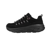 Skechers Baskets D'lux Walker 2.0 Golden Step Femme – Cuir noir, Bordure or rose – 37 EU