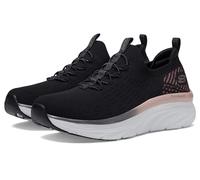 Skechers D'lux Walker Let It GlowSneaker pour Femme, Tricot Noir avec Bordure Or Rose, 39.5 EU