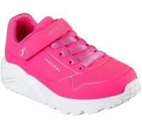 Skechers Duraleather W Metallic Heel Lace Up Low-Top Trainers Girls Blanc/Rose C11 (28.5) Female