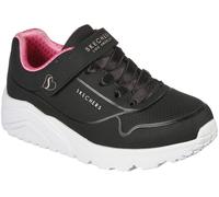 Skechers Duraleather W Metallic Heel Lace Up Low-Top Trainers Girls Noir/Or Rose C11 (28.5) Female