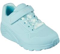 Skechers Duraleather W Metallic Heel Lace Up Low-Top Trainers Girls Turquoise C13 (32) Female