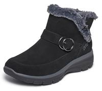 Skechers Easy Going-Latte-Twin Gore Mules à Dos Ouvert pour Femme | Chaussures mains libres, coupe décontractée, mousse à mémoire de forme refroidie par air, doublure en fausse fourrure