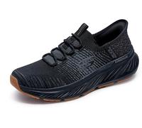 Skechers Edgeride Raygo Baskets à Enfiler Mains Libres pour Homme, Bordure en Tricot Noir, 42 EU