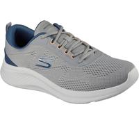 Skechers Engineered Mesh Lace Up Low-Top Trainers Mens Gris/Bleu 11 (46) Male