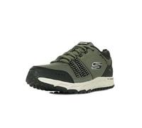 Skechers Baskets Escape Plan Homme vert olive cuir/mesh garniture noire 46