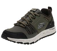 Skechers Baskets Escape Plan Homme vert olive cuir/mesh garniture noire 46