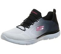 Skechers Femme 149536 BKW Baskets, Bordure en Maille Noire et Blanche, 38.5 EU
